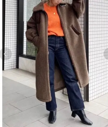 [ Ungrid 컨디션 최상 ] 보아 롱 무스탕 코트