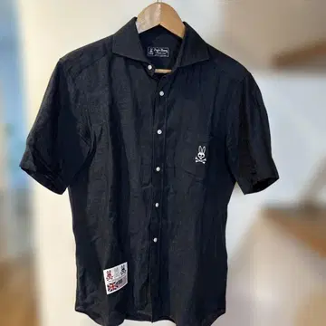 Psycho Bunny 린넨 반팔 셔츠 다크 블루