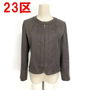 A4784 23구 노카라 자켓 안감 있음 스웨이드 브라운 40