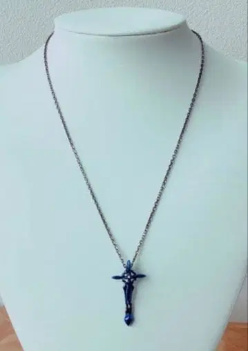 [ 새상품급 ] YOSHIKI 주얼리 블루 코팅 패션 크로스 목걸이