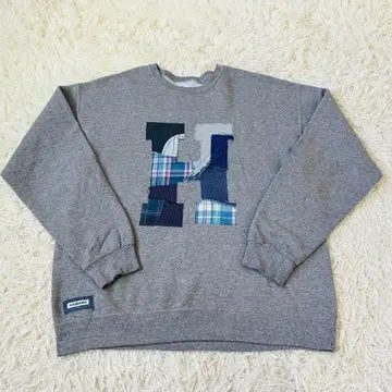 HRM 리메이크 탄력 할리란 맨투맨 트레이닝복 H 로고 패치워크