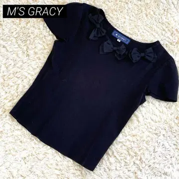 M'S GRACY 엠즈 그레이시 반팔 니트 리본 블랙 38
