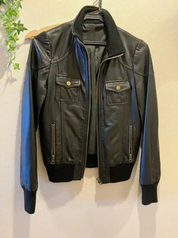 블랙 가죽 자켓 사이즈 38