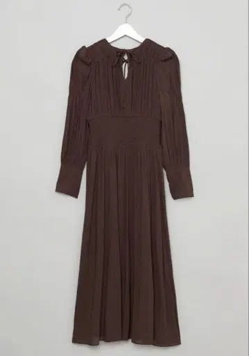 FRAY I.D 허리 셔링 쉬폰 원피스 브라운 0