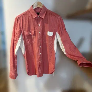 Evisu 커스텀 메이드 빨간색 긴팔 셔츠 S