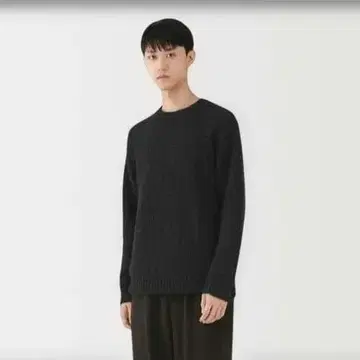 신사 메리노울 로게이지 크루넥 스웨터 MUJIlabo