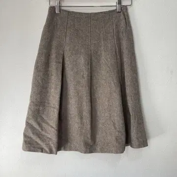 SPB (01) 울 혼방 턱 스커트 안감 브라운