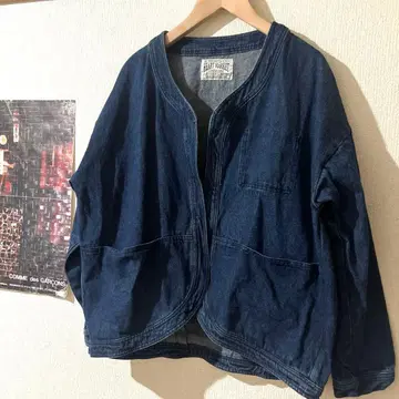 새상품급! HEART MARKET 다크 블루 데님 자켓 겉옷 노카라