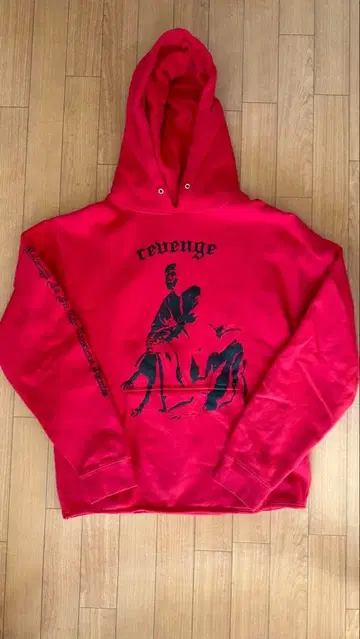 Revenge 그래픽 후드티 빨간색