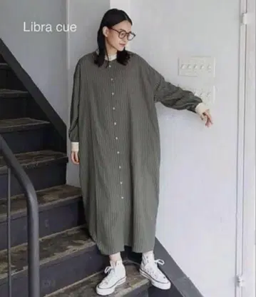 Libra cue 올리브 그린 셔츠 원피스