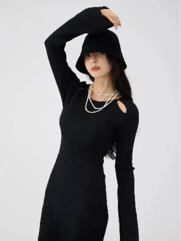 eimyistoire 리브 니트 플레어 원피스