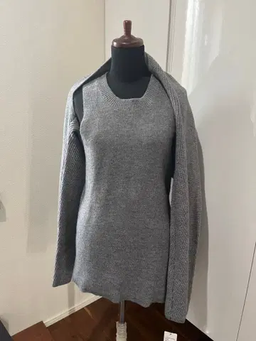 3way 그레이 니트 터틀넥 슬리브 포함