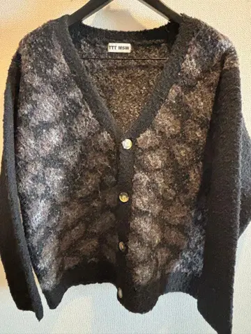 TTT MSW 모헤어 가디건 블랙/그레이