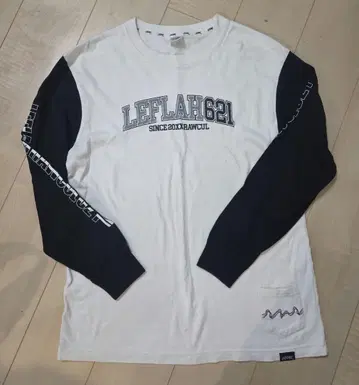 LEFLAH 긴팔 셔츠 화이트/블랙 L 사이즈