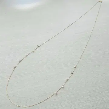 [ Lilas ] K10YG 사이드 포인트 펄 80cm 목걸이