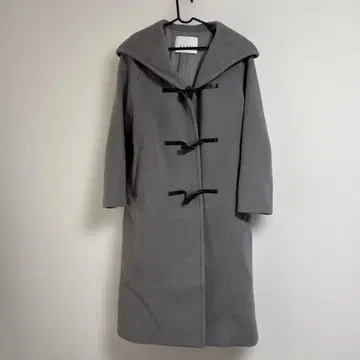 ANAYI 그레이 더플 코트 후드 부착