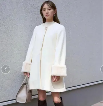 Snidel 비즈 브로치 A라인 코트