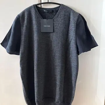 YOYO CHAN 슬리브리스 스웨터 38 GRAY/BLACK