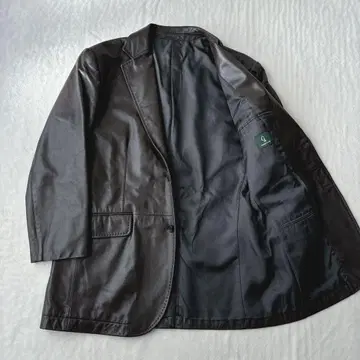 [ 새상품급 ] 그린 클럽스 가죽 테일러드 자켓 양가죽 다크 브라운