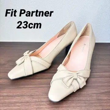 미사용급 Fit Partner 리본 포함 스퀘어토 펌프스 23cm
