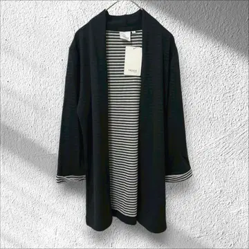 [ 나노카 ] nanoca 고품질 롱 가디건 안감 보더 겉옷 긴팔 L