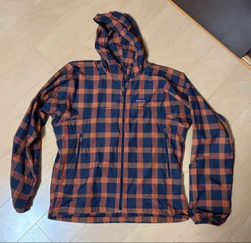 파타고니아 선 후디 M 블록 체크 브라운