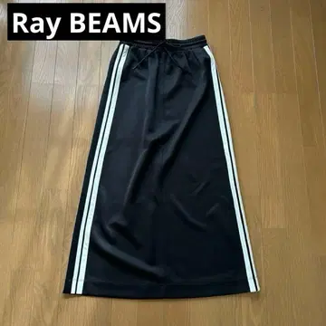 Ray BEAMS 레이빔즈 사이드 라인 저지 스커트 블랙