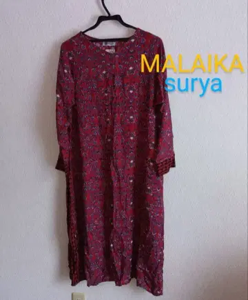 MALAIKA 수리야 빨간색 프린트 패턴 꽃무늬 롱 원피스