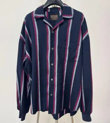 MR.OLIVE 남성용 S 긴팔 셔츠 플란넬 셔츠 스트라이프