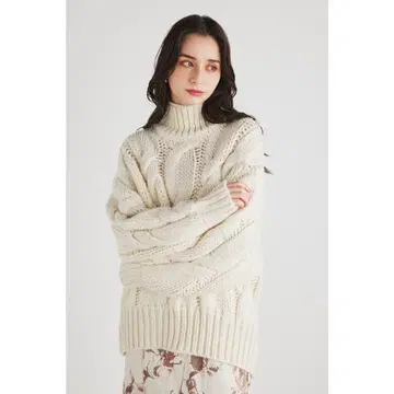 rienda 리엔다 로우 게이지 케이블 Knit TOP