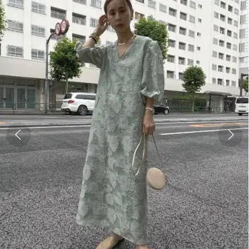 FLOWER JACQUARD STRAIGHT DRESS ameri