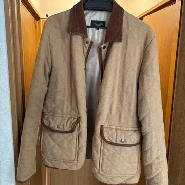 유나이티드 애로우즈 베이지 퀼팅 자켓 코듀로이 옷깃