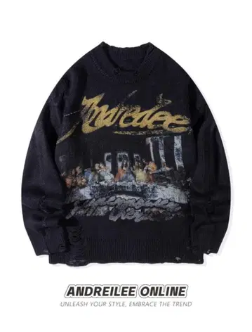 크루넥 스웨터(XS, S, M, L, XL, 2XL, 3XL, 4XL)