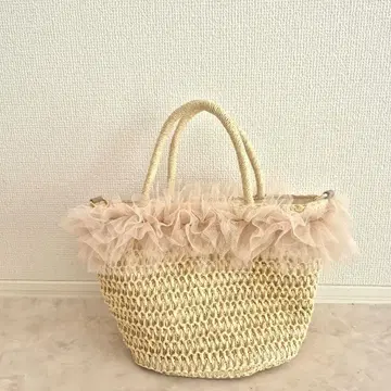 허니즈 튤 바스켓백 프릴백 핸드백