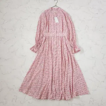 새상품 투모로우랜드 모크텔 프린트 캔디 슬리브 셔츠 원피스