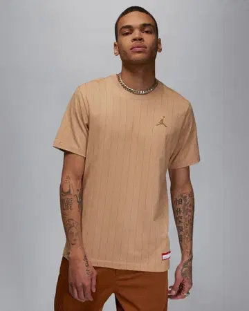 Jordan 베이지 스트라이프 T셔츠