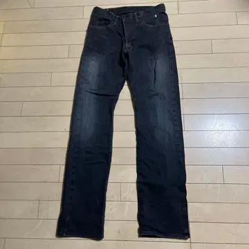 HYOD 윈터 팬츠 다크 블루 스트레이트 데님 빨간색 택 포함