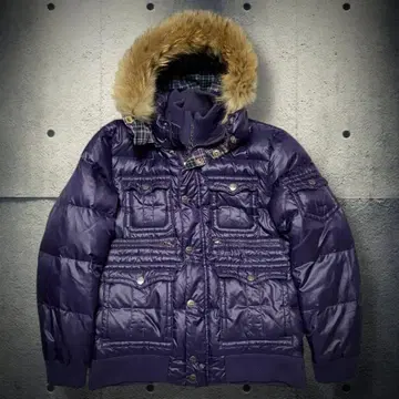 CERONIAS 퍼 다운 자켓 보라색 헤이세이 Y2K 시크 스타일 두툼한