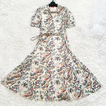 비비안 탐 롱 원피스 리본 타이 중국 패턴 파워넷 유토피아