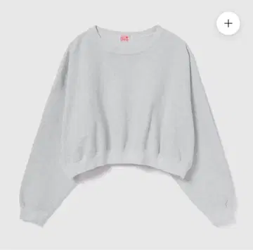 시루무린 그레이 크롭 맨투맨