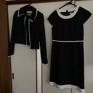 AWAW 자켓과 드레스 세트 블랙/화이트