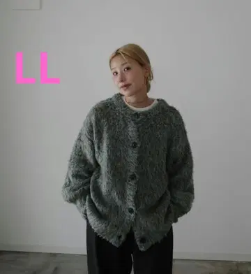 새상품 시마무라 hideka MIX 루프 2WAY 가디건 그린 LL