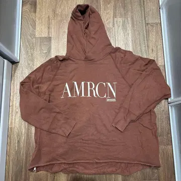 AMERICANA 후드 부착 브라운 맨투맨