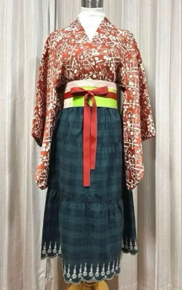 와양절충 코디 겉옷 리버서블 새시 벨트 빈티지 원단 3종 세트 036