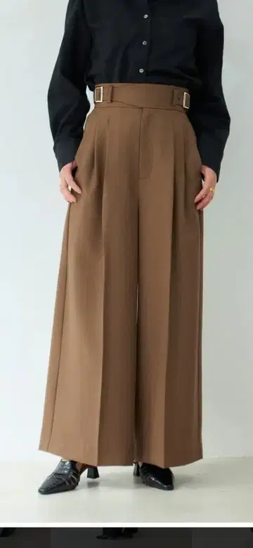 China 에스트라타 하이웨스트 그루카 와이드 팬츠