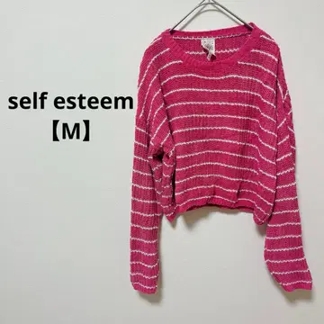 새상품급 self esteem [ M ] 핑크 보더 니트