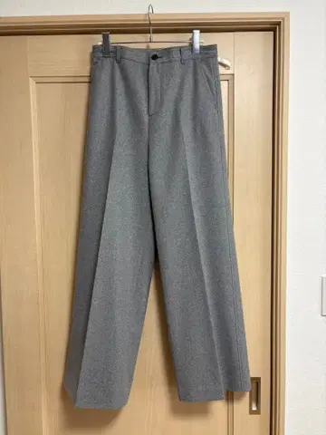 MACPHEE 그레이 와이드 레그 슬랙스