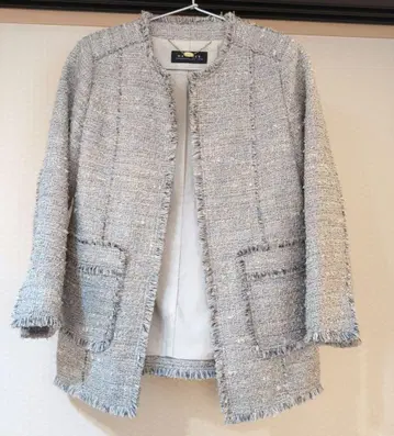 투모로우랜드 맥피 트위드 자켓 블루 그레이