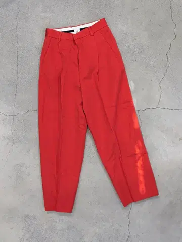 Roku 6 오렌지 컬러 하이웨스트 테이퍼드 팬츠