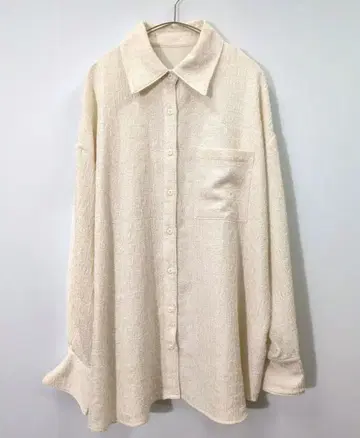 feepur 페피르 자카드 긴팔 블라우스 셔츠 아이보리